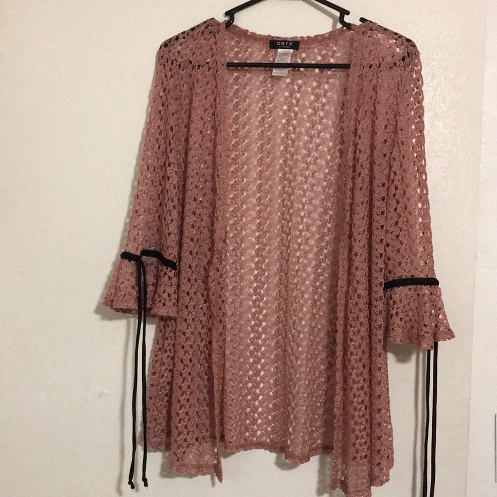 Pink knitted cardigan